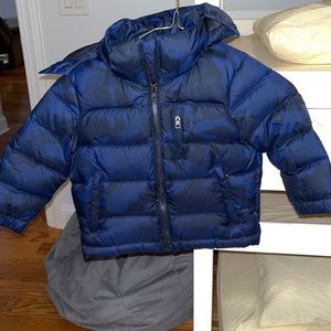 Polo Ralph Lauren puffer jacket toddler boy 2T blue army detachable hood